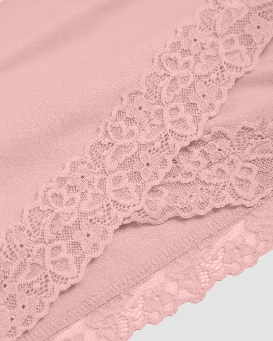 V-Neck Bell Sleeve Lace Trim Side Knot Top in Rose