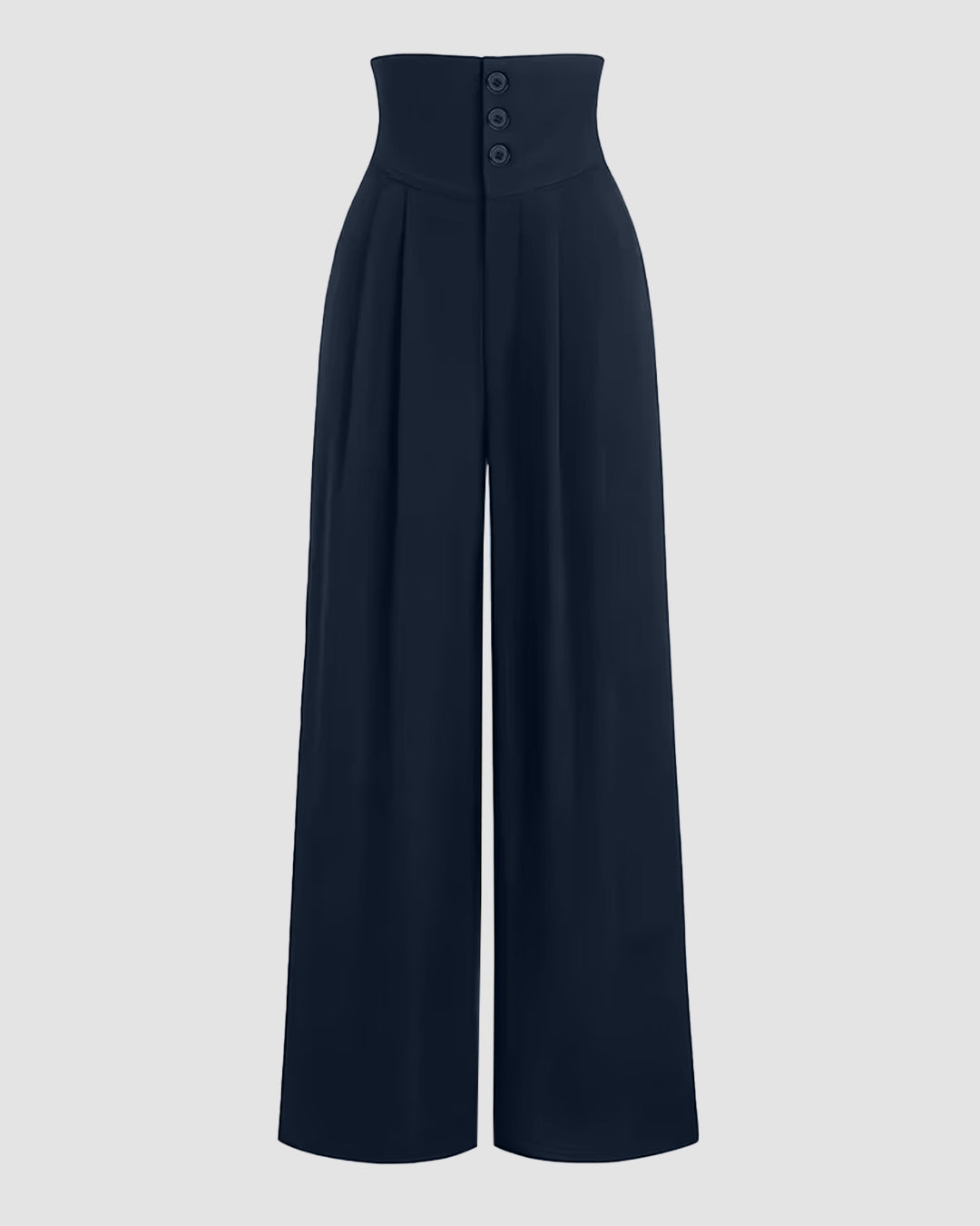 Solid Color Stylish Casual Long Pants in Navy Blue