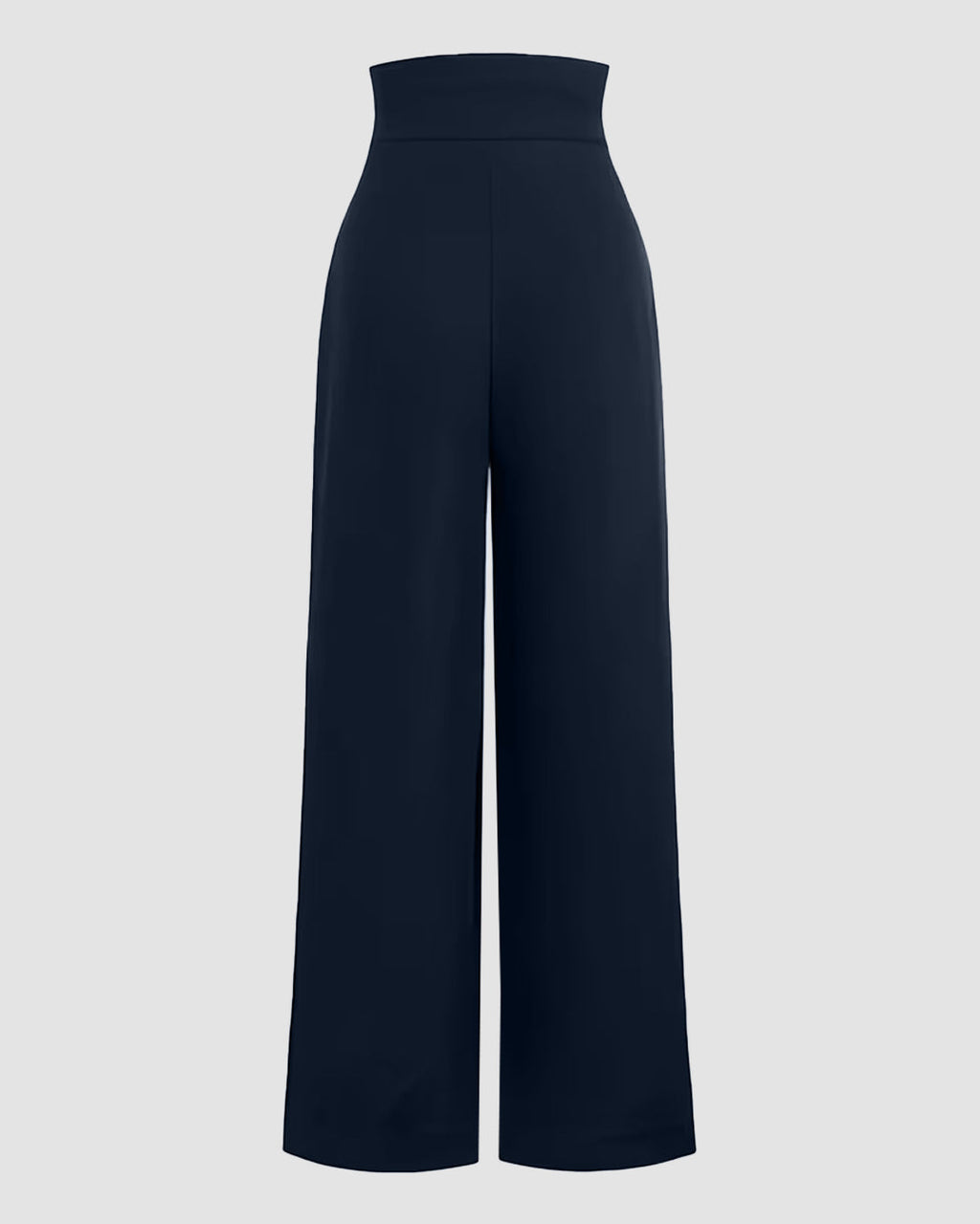 Solid Color Stylish Casual Long Pants in Navy Blue