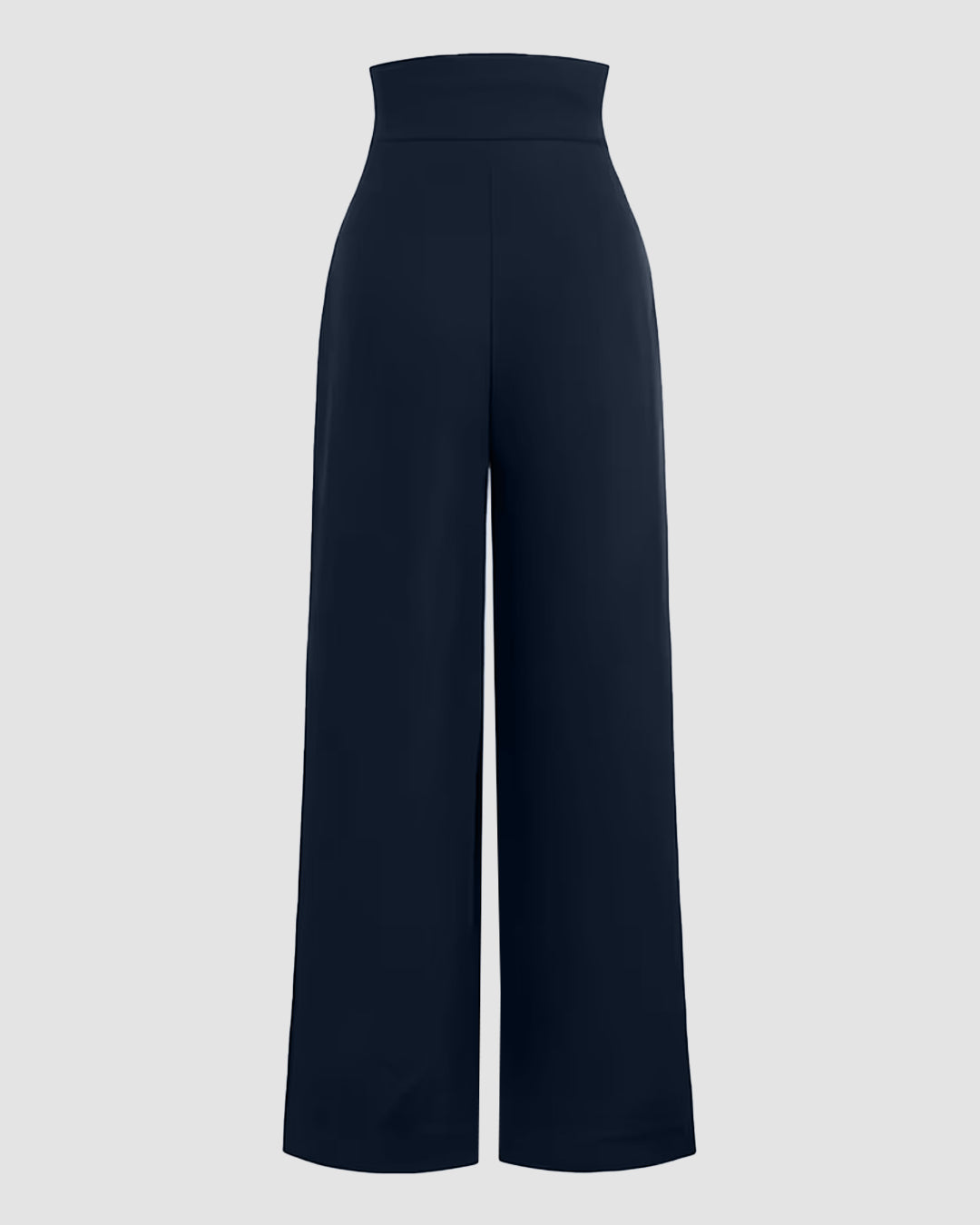 Solid Color Stylish Casual Long Pants in Navy Blue