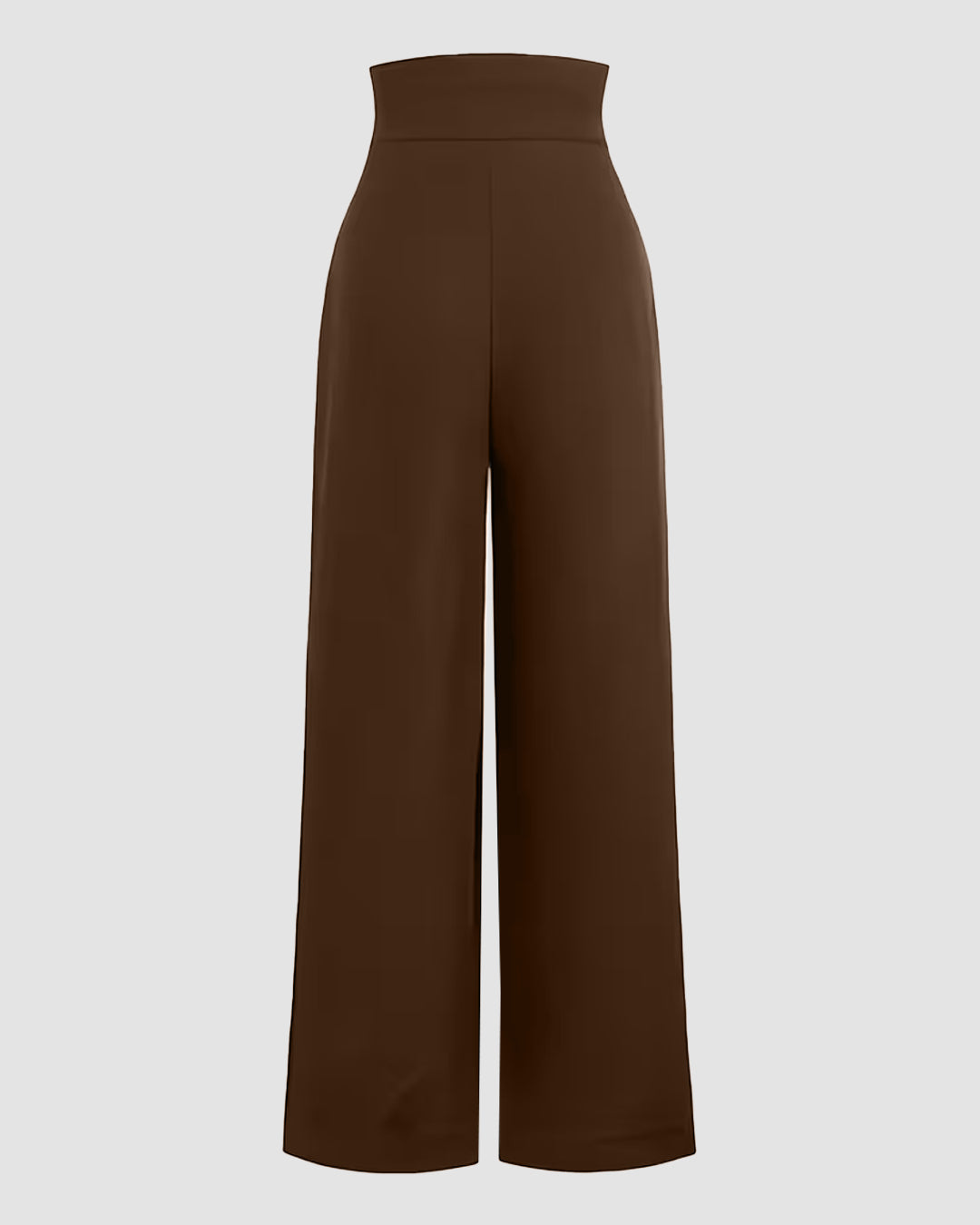 Solid Color Stylish Casual Long Pants in Brown
