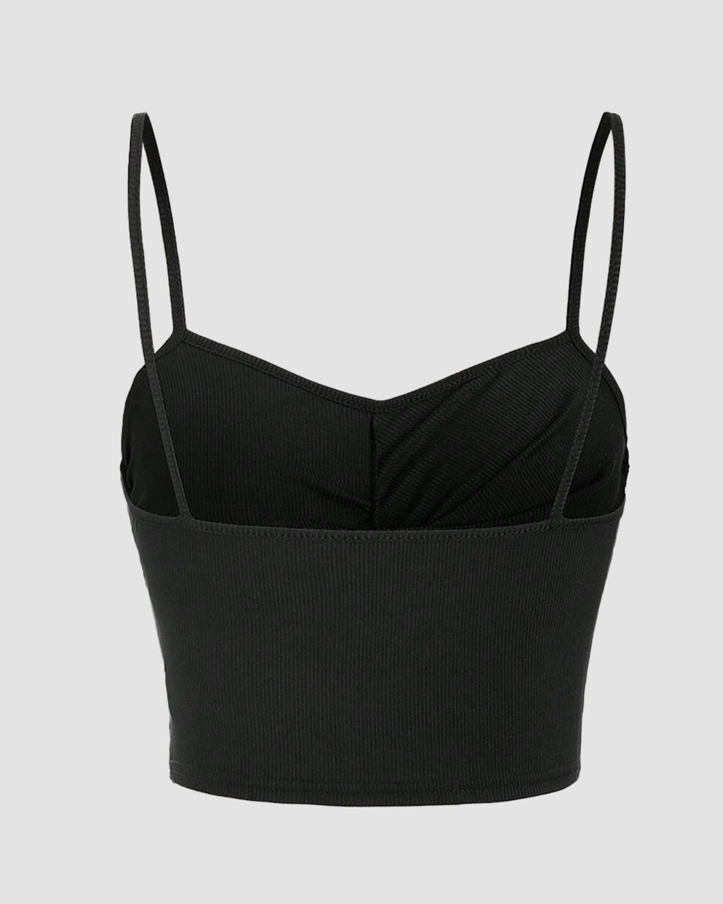 Lace Splicing Wrapped Cross Neck Camisole Top in Black