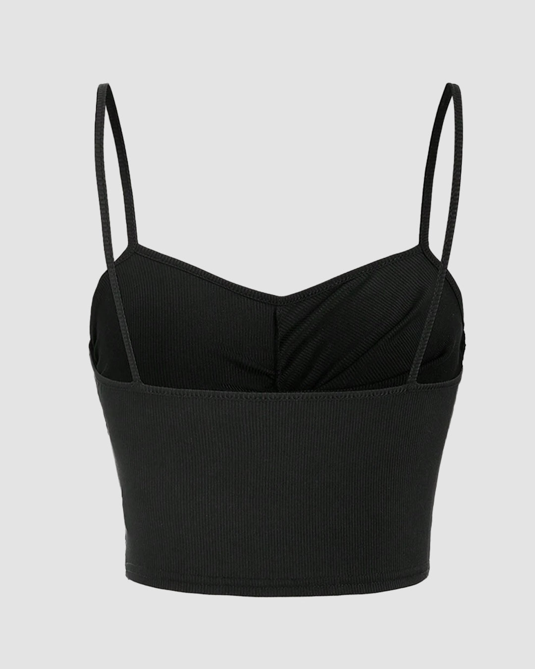 Lace Splicing Wrapped Cross Neck Camisole Top in Black