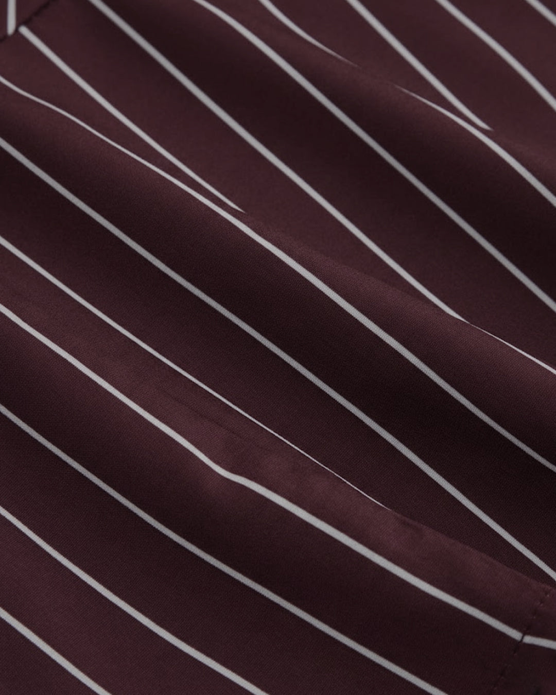 Vintage Style Striped Pinstripe Peplum Top in Wine