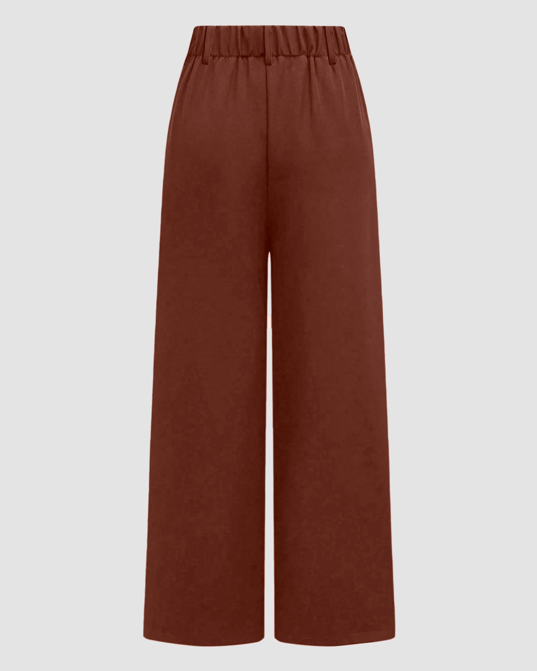 Wide Leg Pants Loose Straight Leg Trousers in Rust Brown