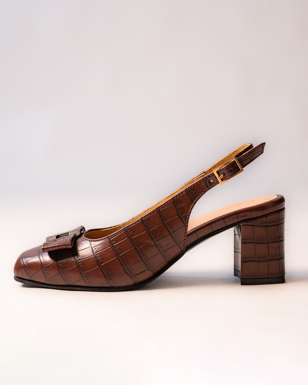 Vintage Woven Block Heel Sandals In Brown