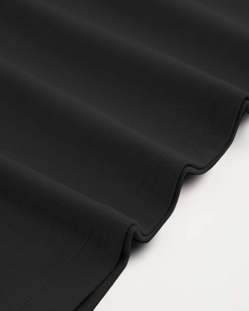 Collar Button-Front Mid Sleeve Top in Black