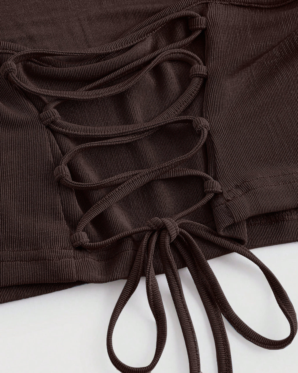Ruched Cowl Neck Cami Top in Chocolate Fondue