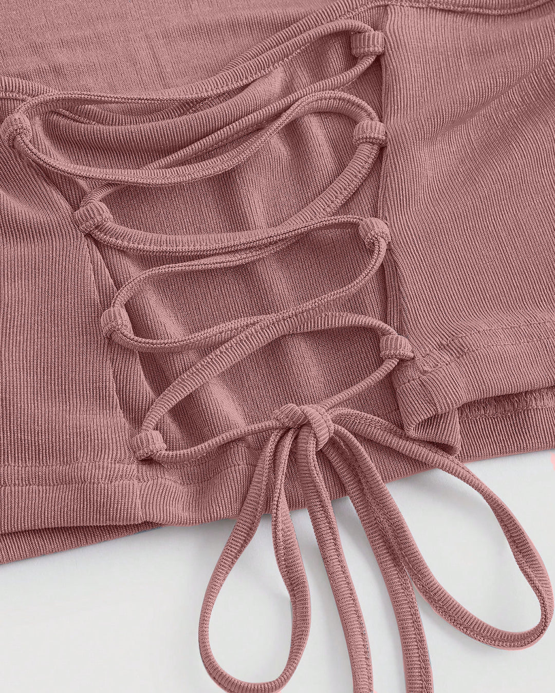 Ruched Cowl Neck Cami Top in Dusty Pink