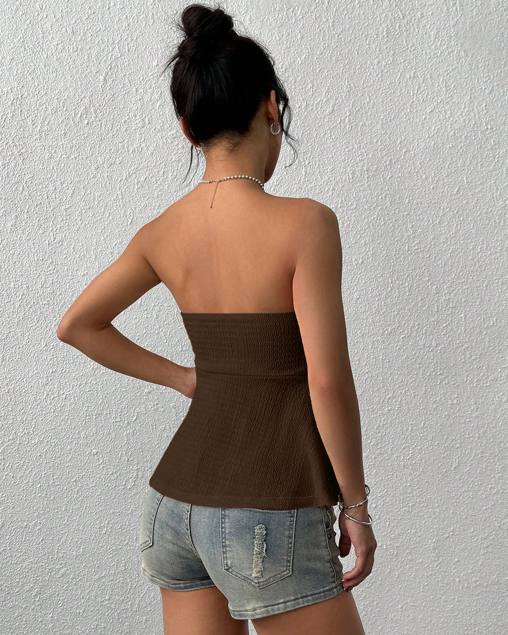 Knit Tube Top in Coffee Bean