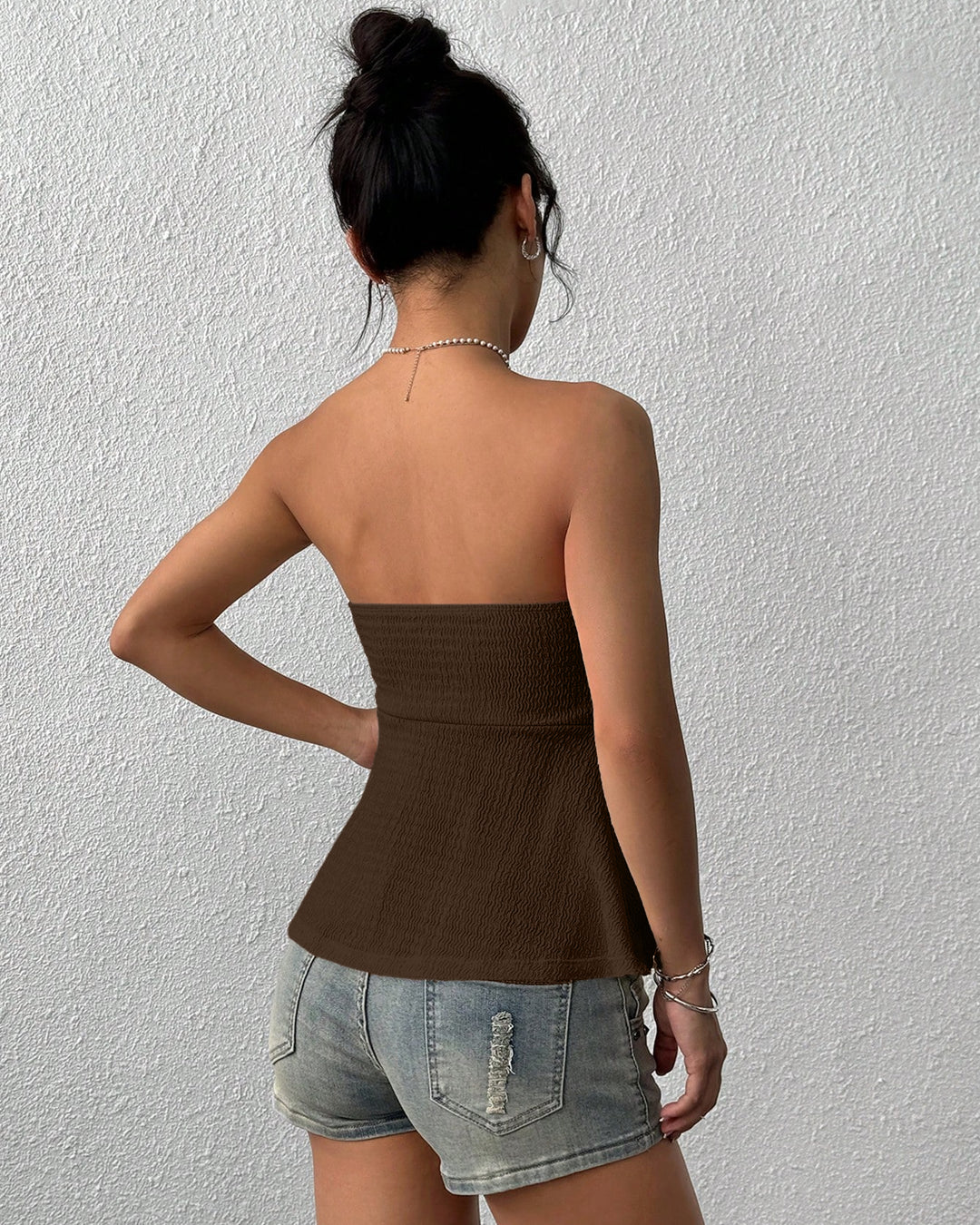 Knit Tube Top in Coffee Bean