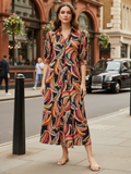 Front Pleated Cotton Midi Dress - Pinkkup