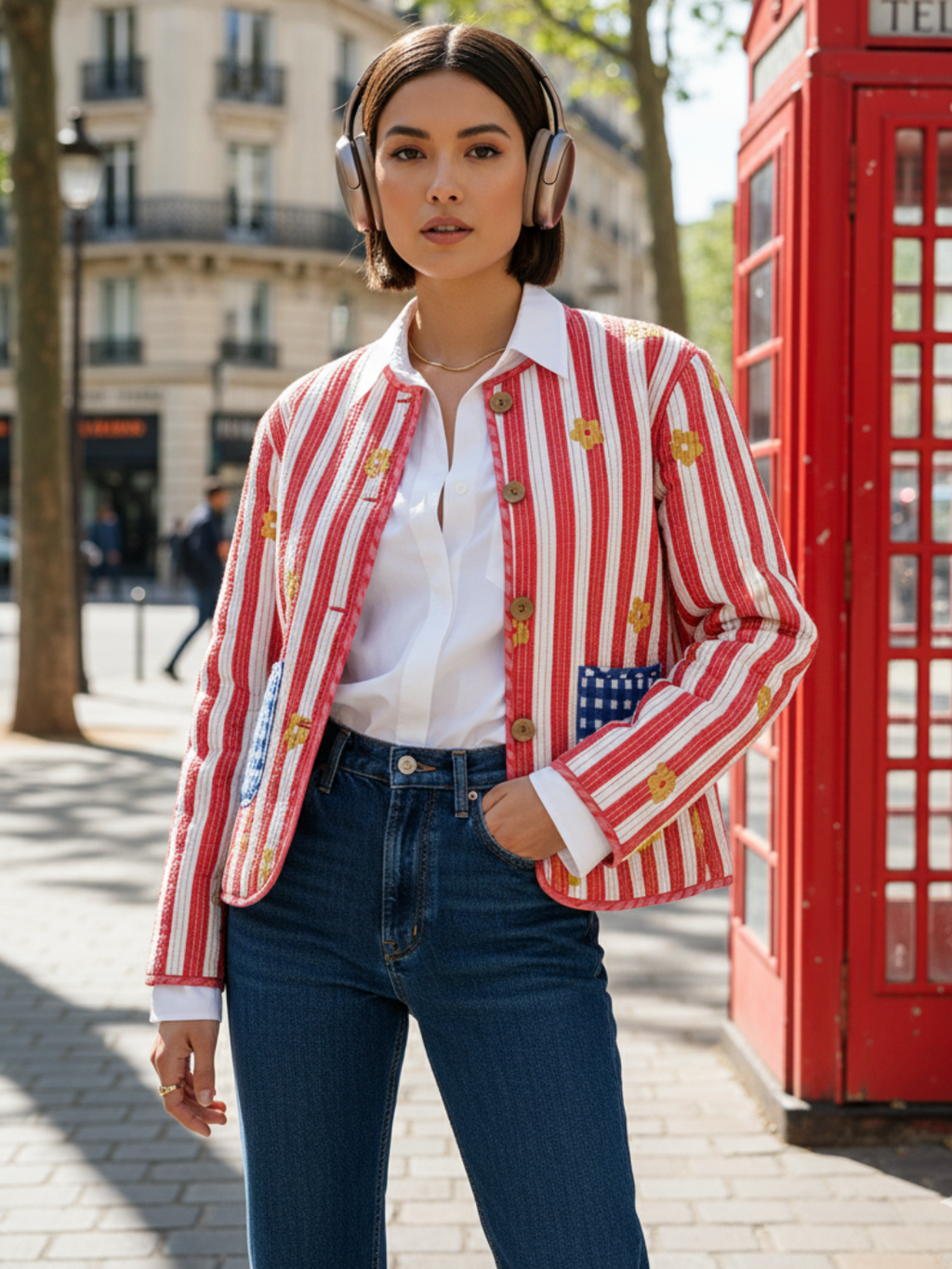 Reversible Cotton Quilted Jacket - Pinkkup