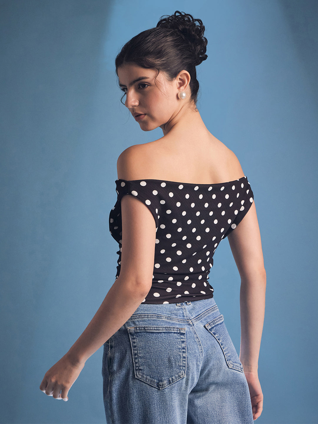 Stretchable Cotton Draped Crop Top
