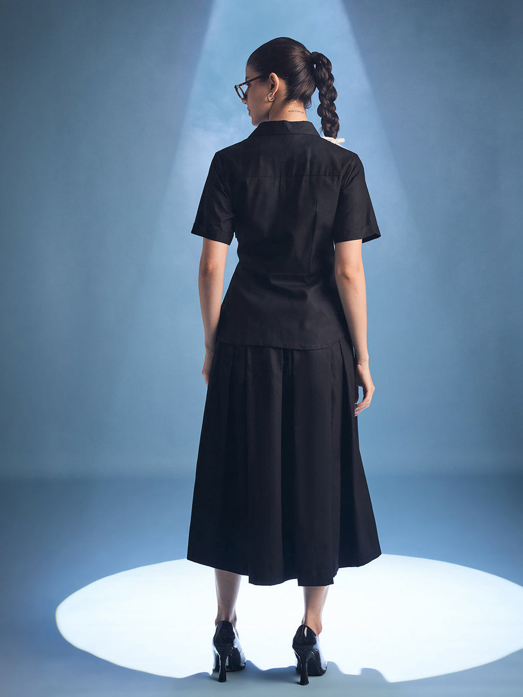 Pure Cotton Waist Tie-Up Shirt