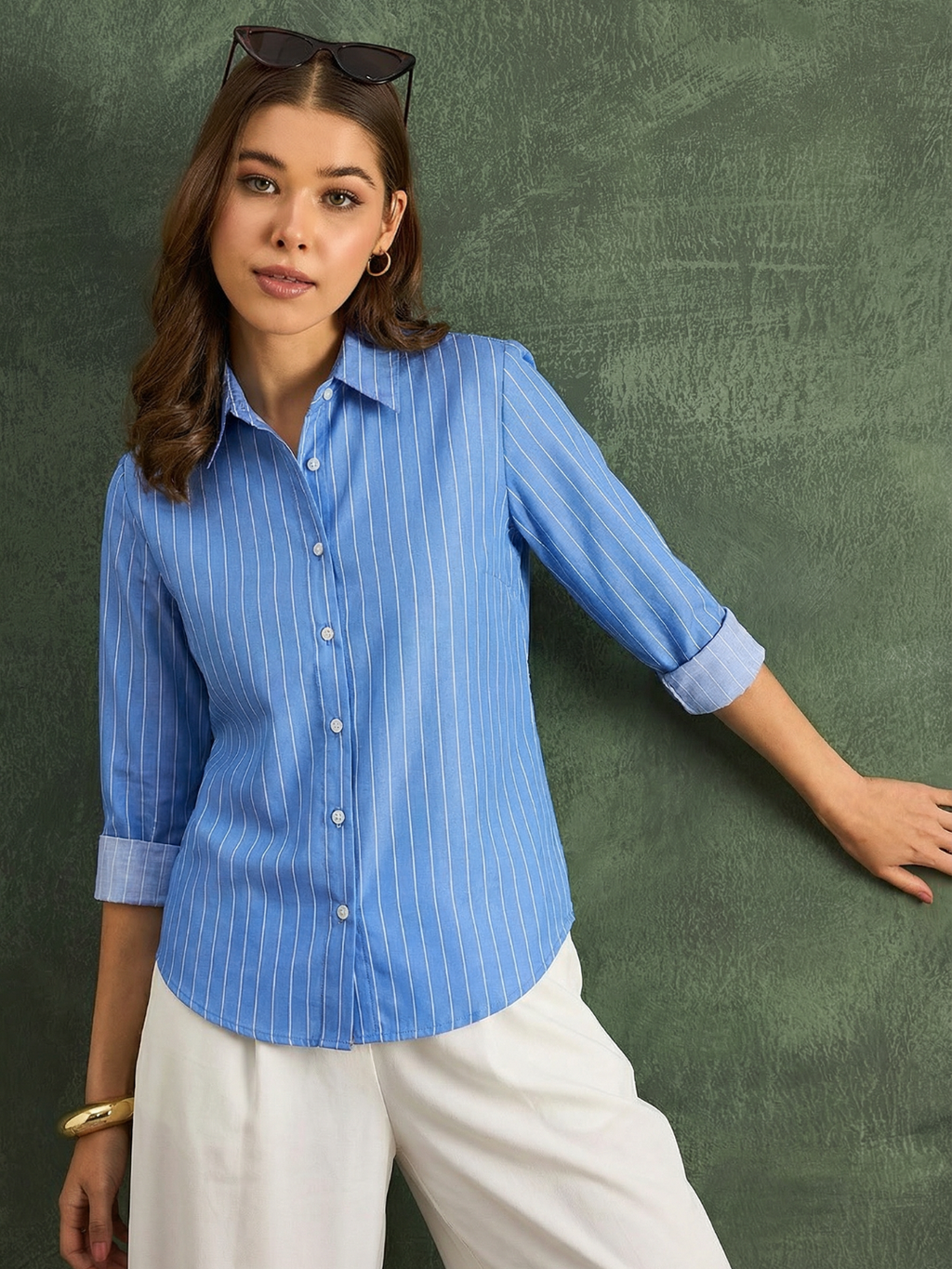 Pure Linen Striped Shirt - Pinkkup