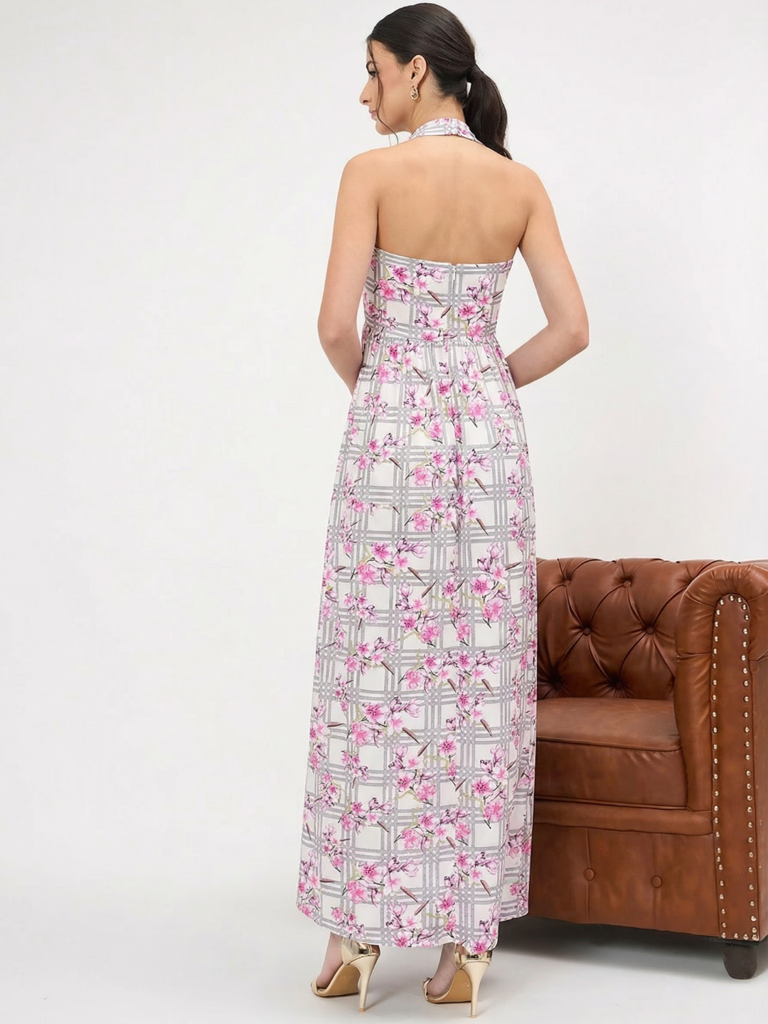 Stretchable Halter Neck Maxi Dress