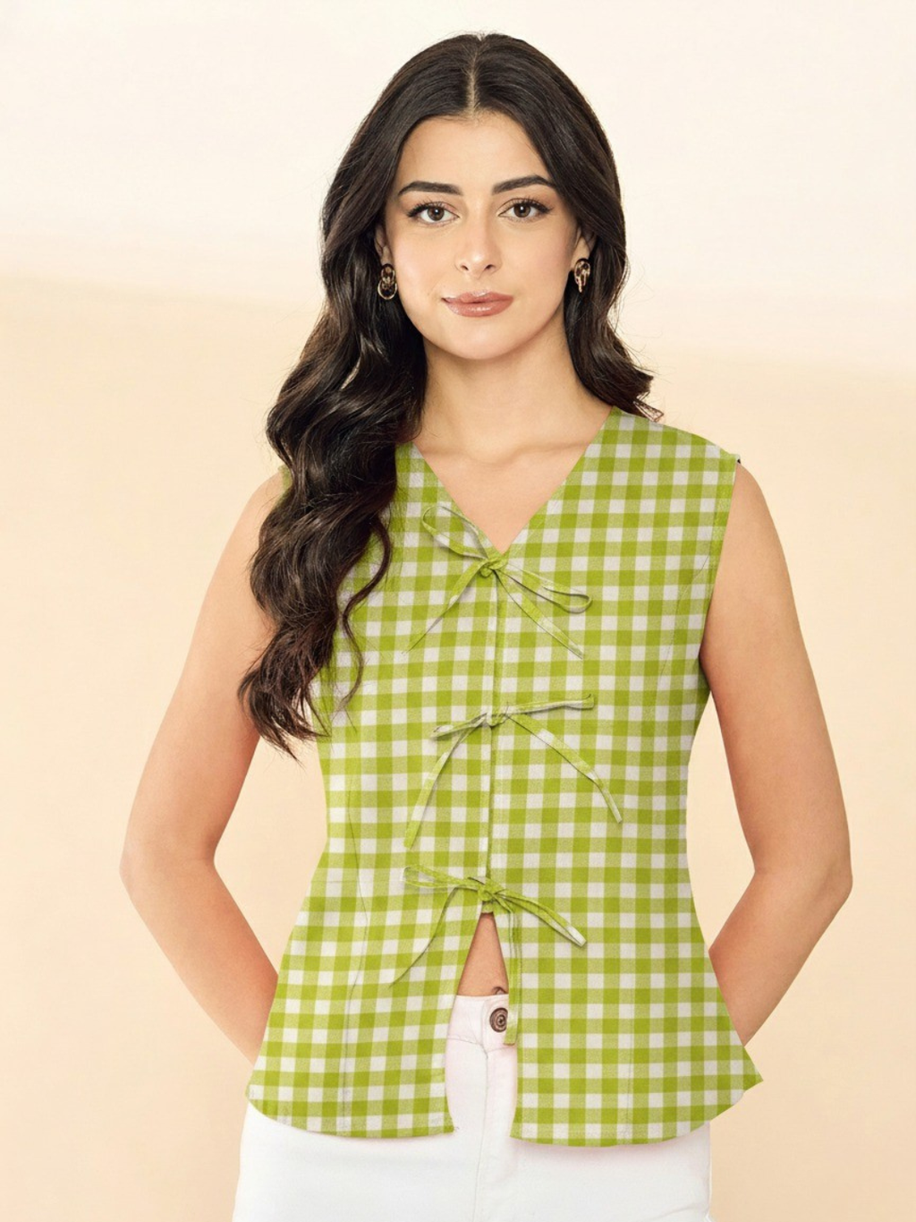 Pure Cotton Top with Tie-Up Detailing - Pinkkup