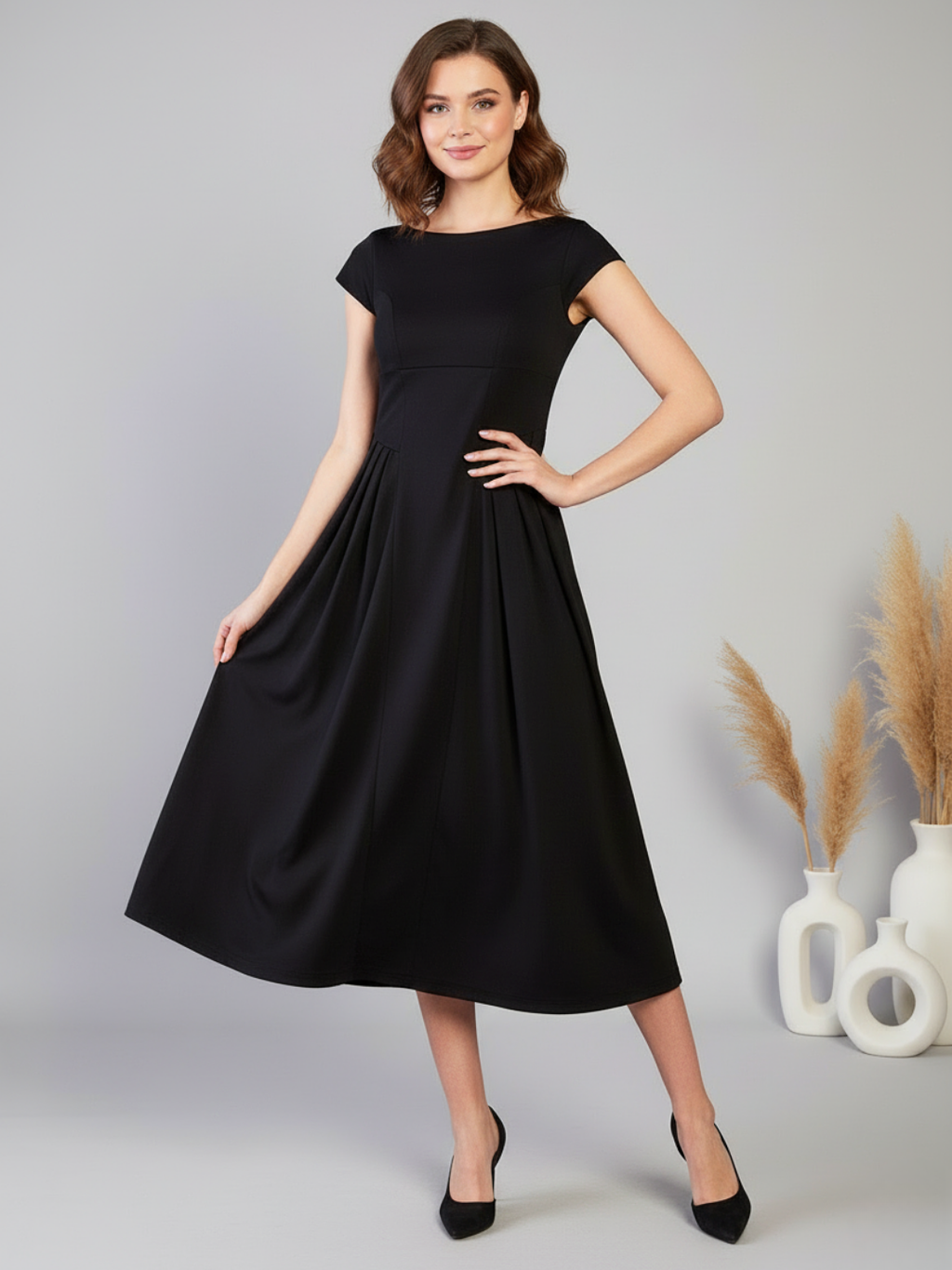 Stretchable Backless Midi Dress - Pinkkup
