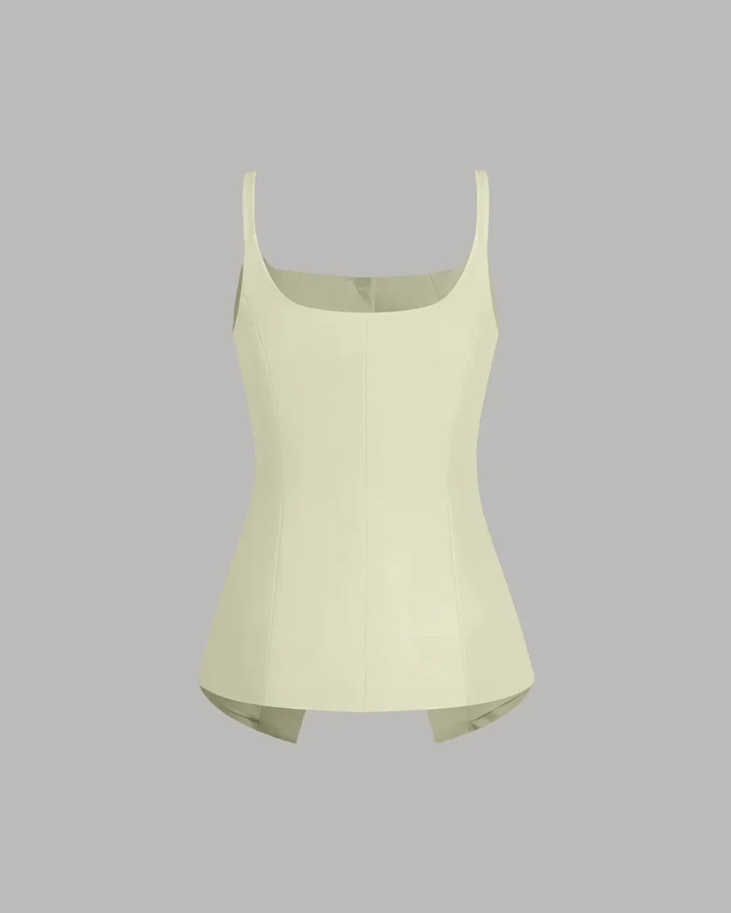 Sleeveless Button Down Corset Style Top in Beige