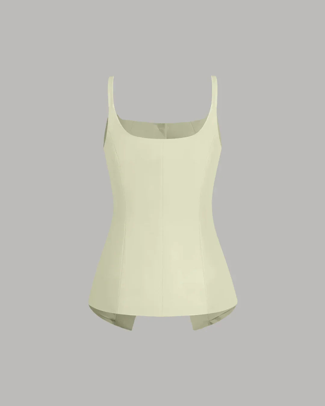 Sleeveless Button Down Corset Style Top in Beige