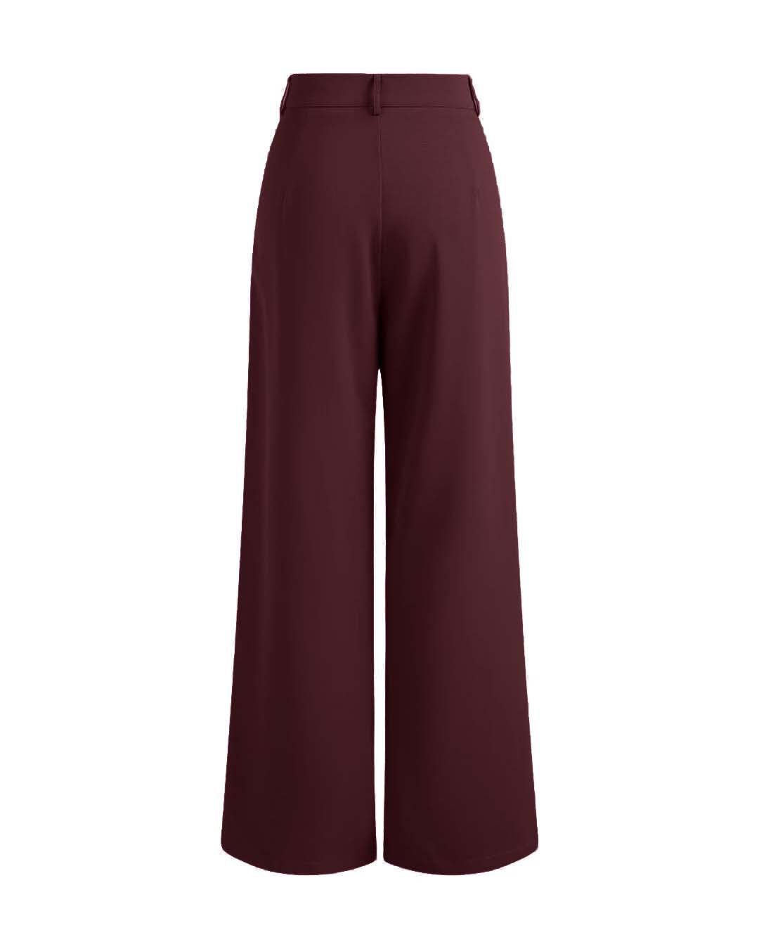 Korean Style Baggy Trousers in Cherry Red