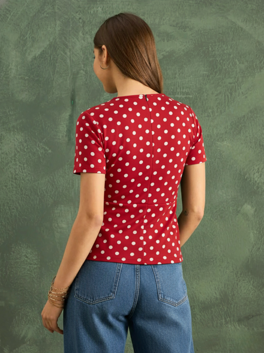 Stretchable Half Sleeve Peplum Top