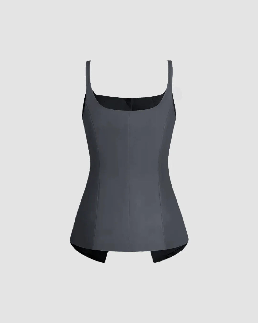 Sleeveless Button Down Corset Style Top in Dark Grey