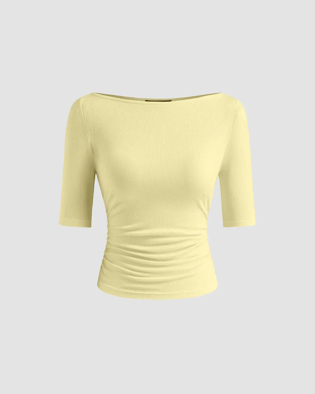 Vanilla Fitted Knit Half Sleeve Top