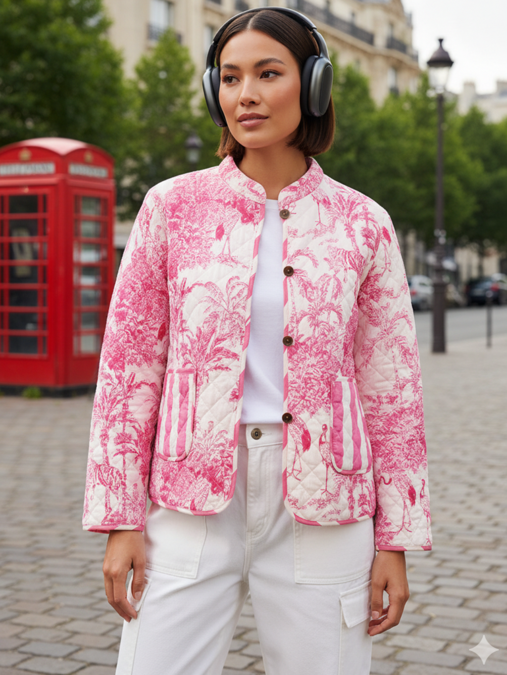 Reversible Cotton Quilted Jacket - Pinkkup