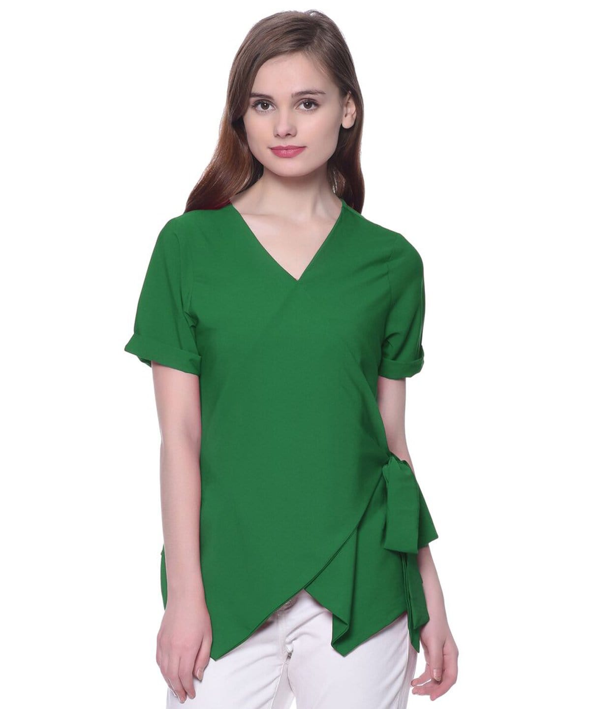 Crepe Wrap Top - Pinkkup