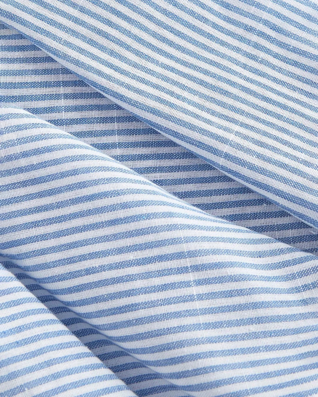 Blue Striped Smocked Mini Dress with Ruffle Sleeves