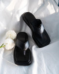 Y2K minimal black slip on flatform