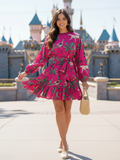 Godet Cotton Fit and Flare Dress - Pinkkup