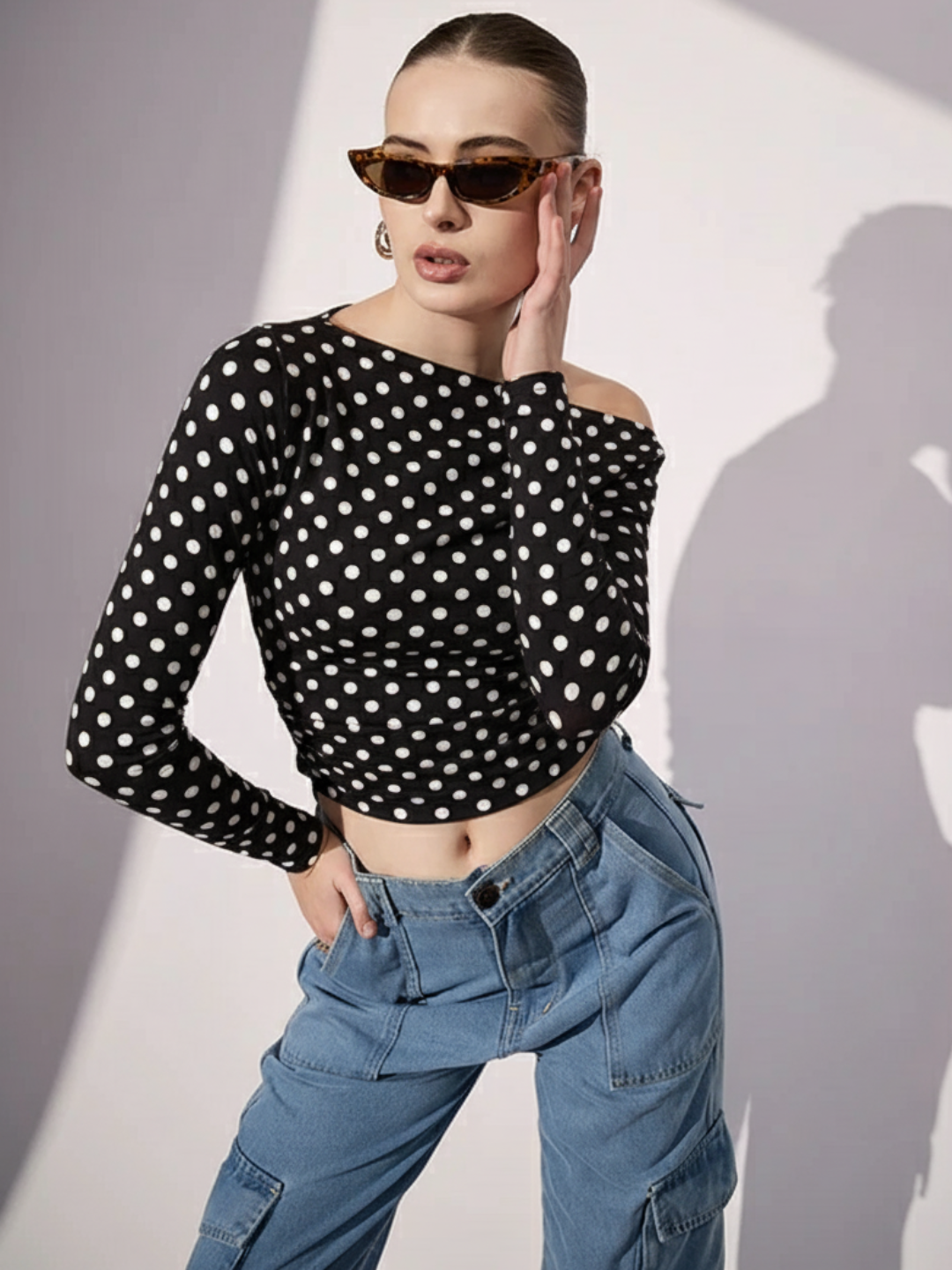 Stretchable Asymmetrical Ruched Top