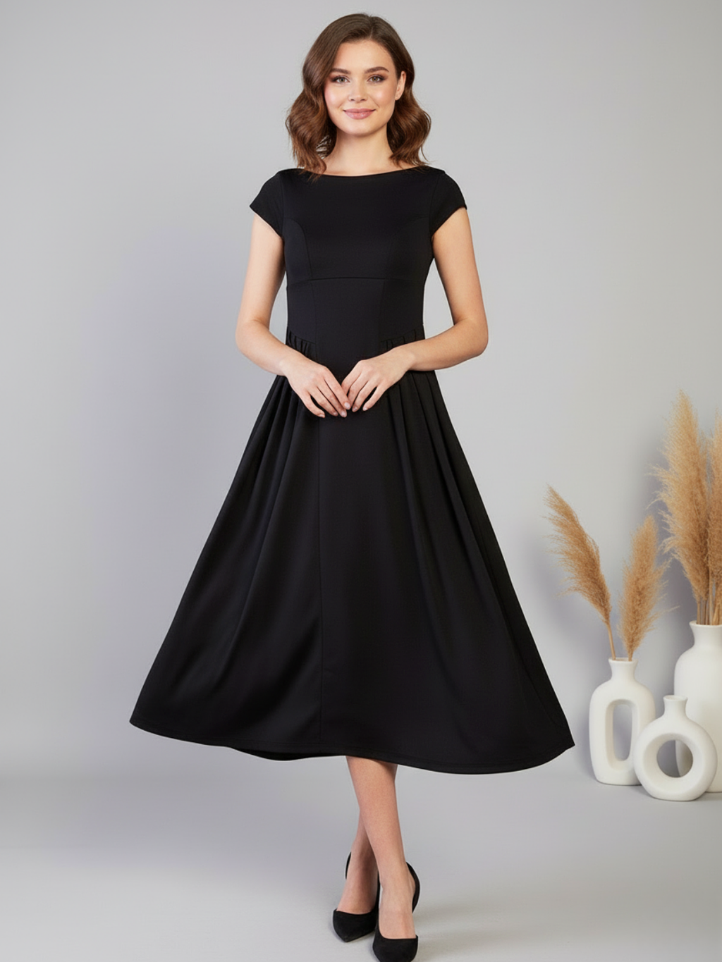 Stretchable Backless Midi Dress - Pinkkup