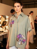Antifit Embellished Pure Cotton Shirt - Pinkkup