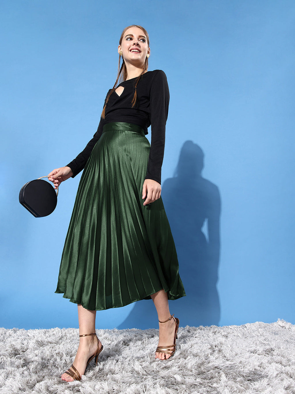 Pleated Midi Skirt - Pinkkup