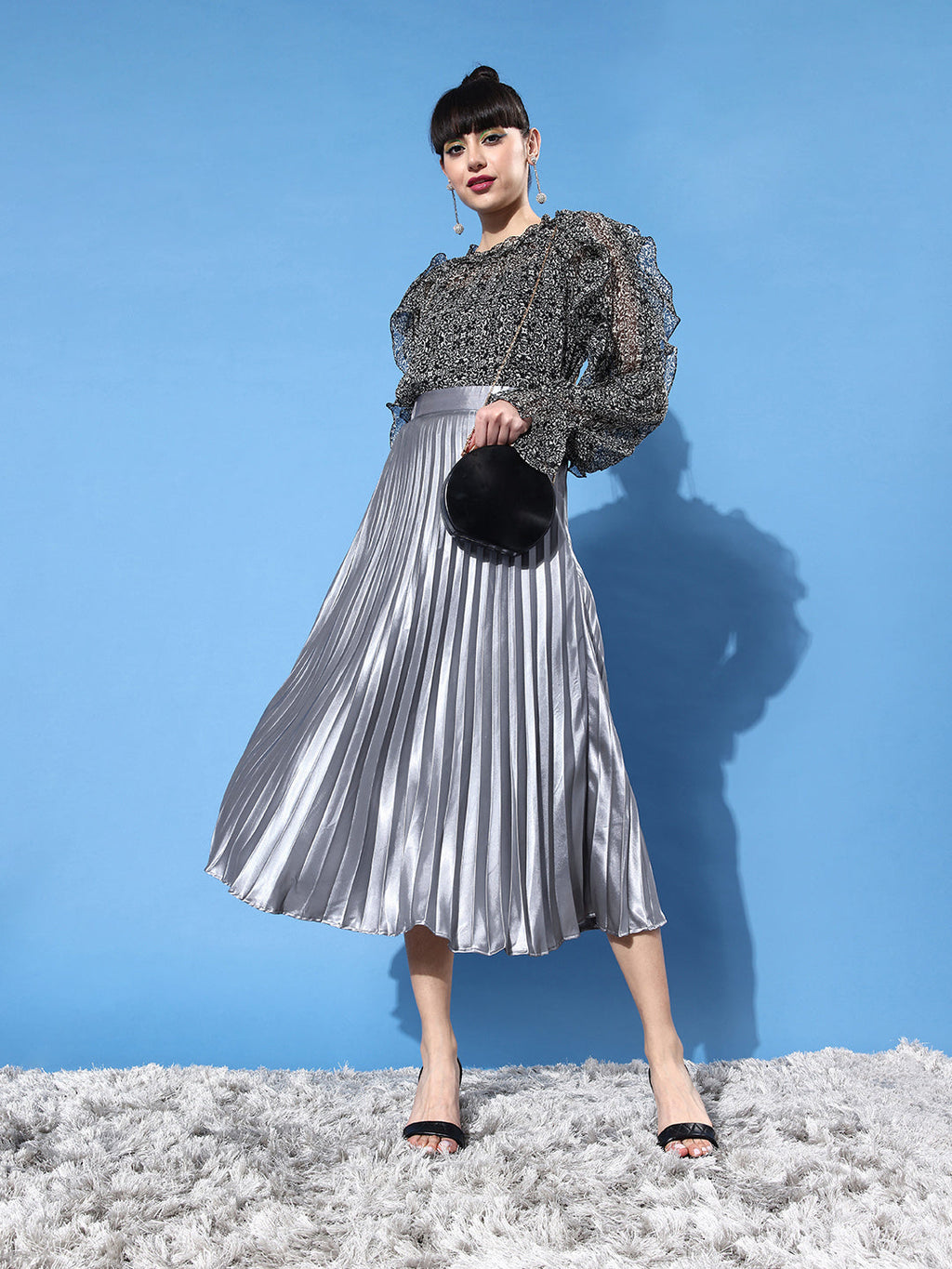 Pleated Midi Skirt