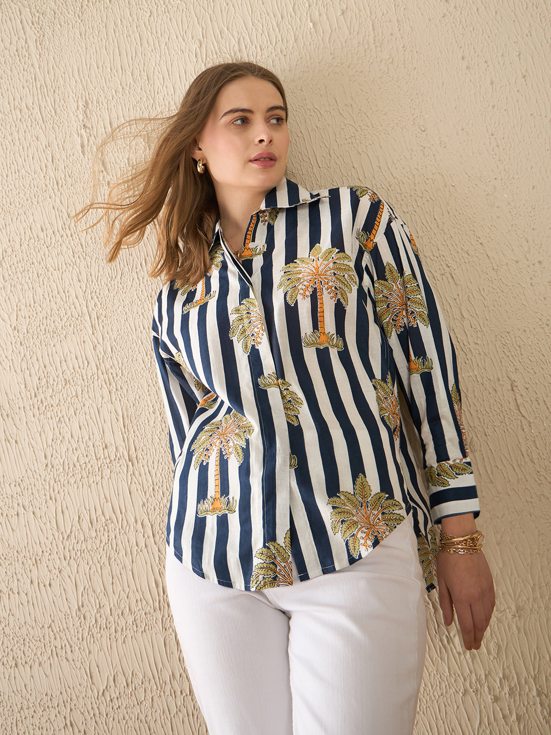 Printed Asymmetrical Cotton Shirt