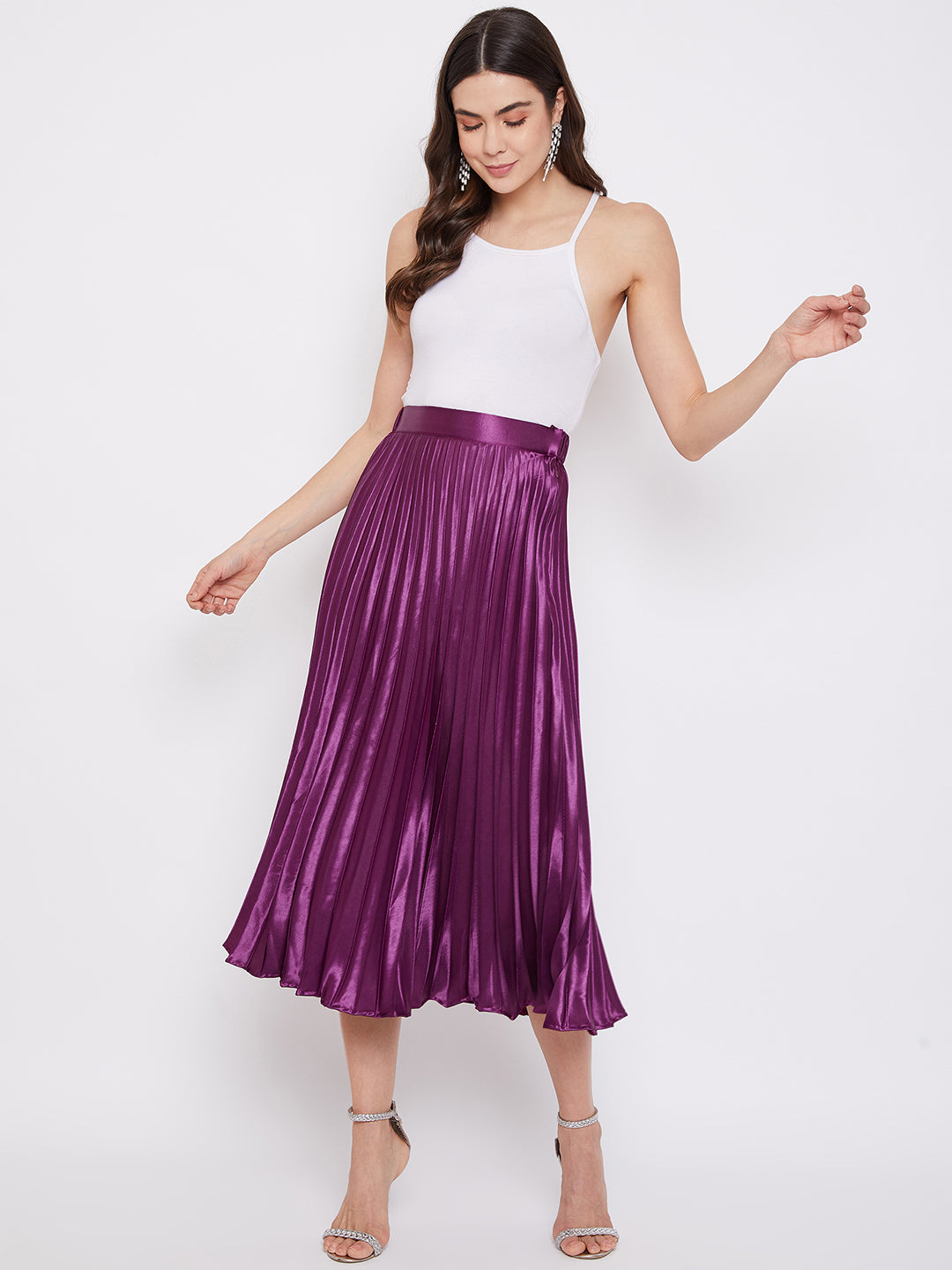 Pleated Midi Skirt