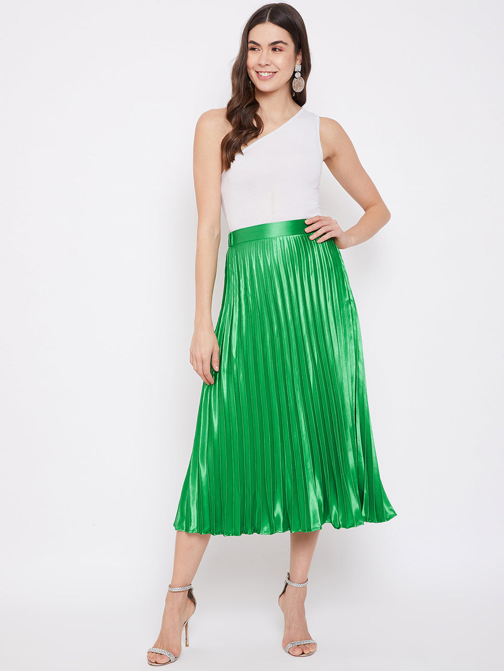 Pleated Midi Skirt