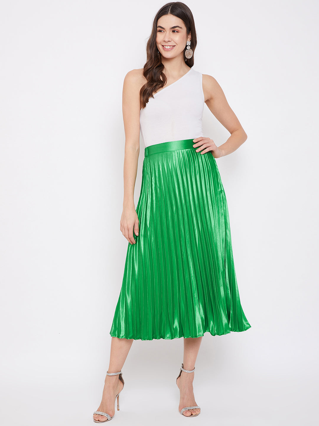 Pleated Midi Skirt