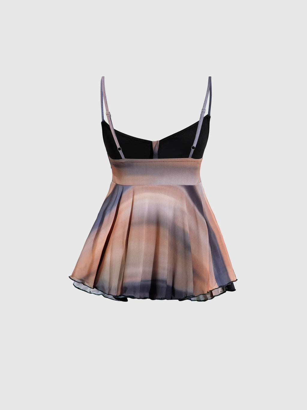 Tie Front Flared Hem Sleeveless Top