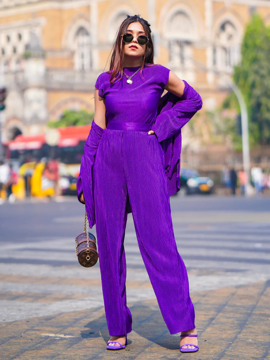 Pleated Short Sleeves Top (Only Top) - Pinkkup