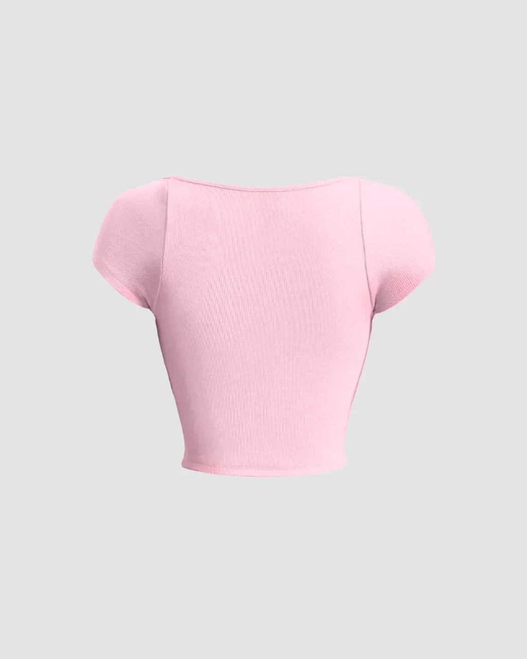 Sweetheart Neck Sheer Cap Sleeve Top in Baby Pink