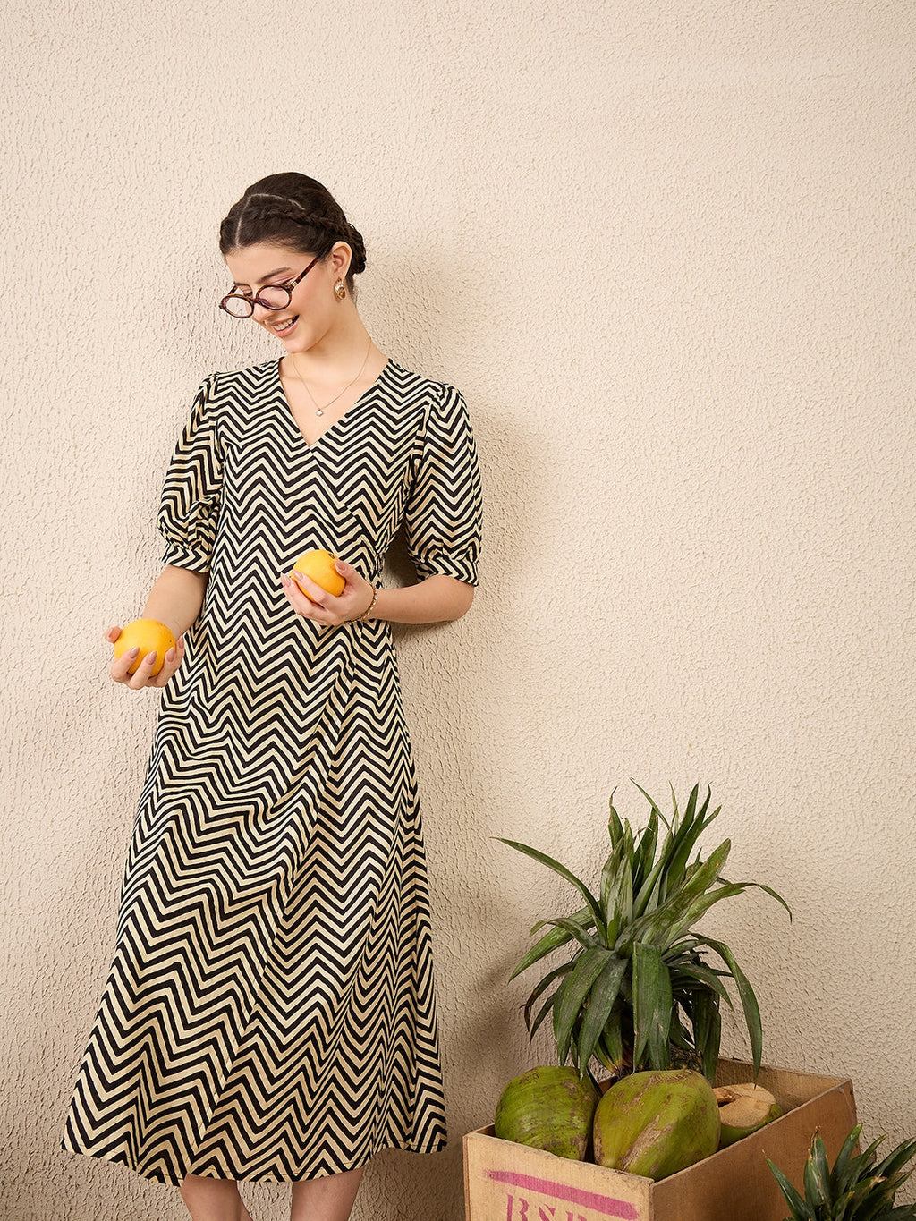Pure Cotton Wrap Midi Dress