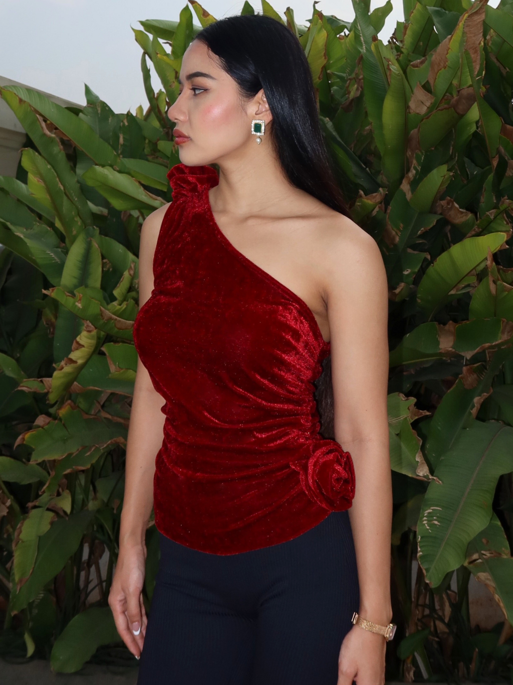 Stretchable Falling In Rose Top