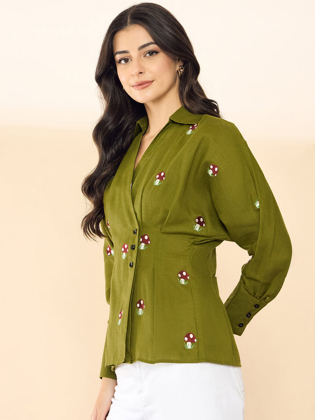 Pure Cotton Wrap Style Placket Shirt