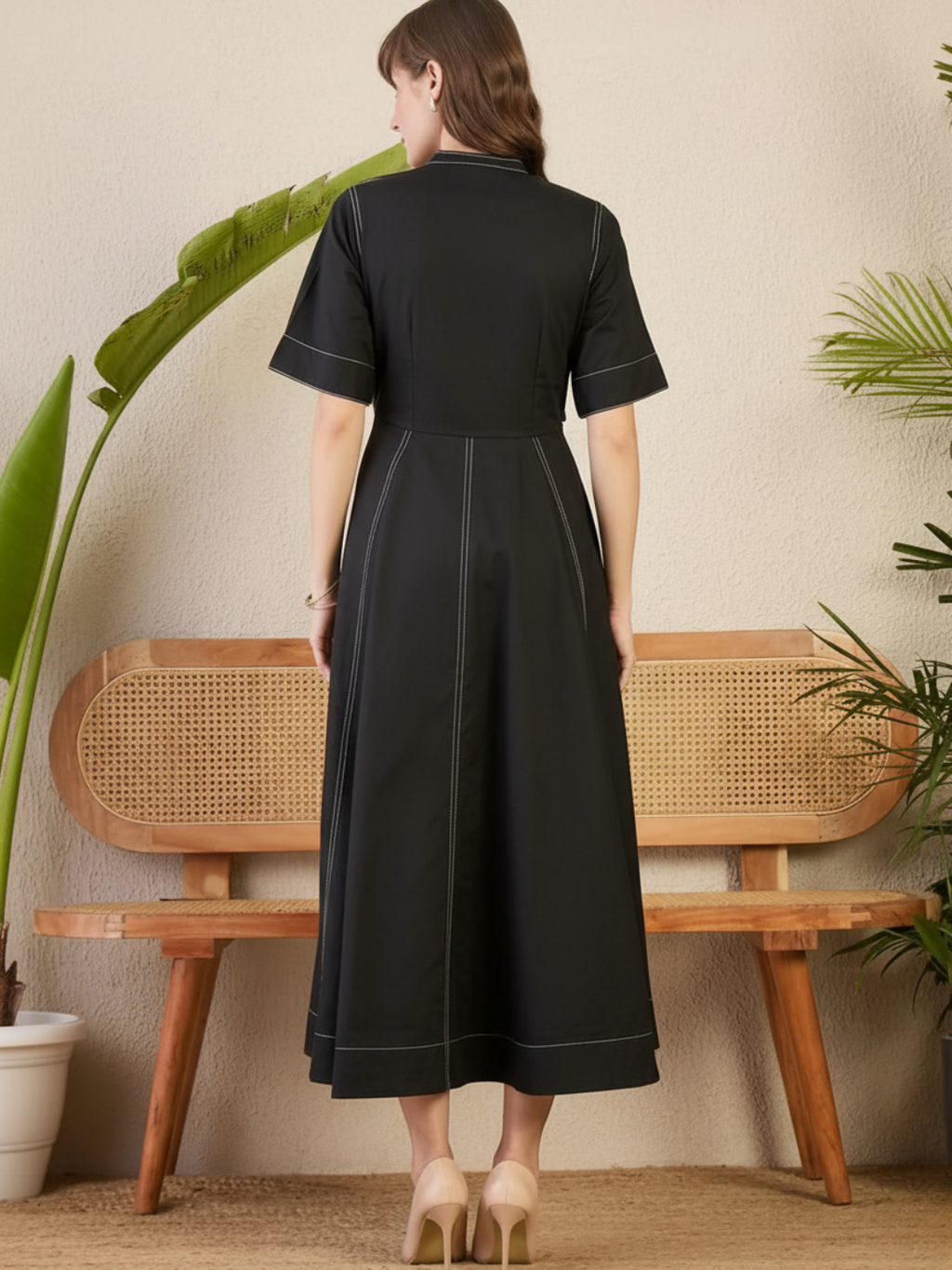 Panelled Corset Midi Dress